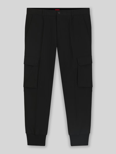HUGO Tapered Fit Stoffhose mit Bundfalten Modell 'GALVIN241' Black 2