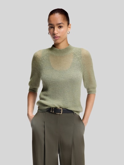 BOSS Slim fit pullover van alpacamix model 'FEWE' Lindegroen - 4