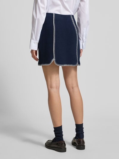 YAS Minirock mit Ziernähten Modell 'VICCO' Marine 5