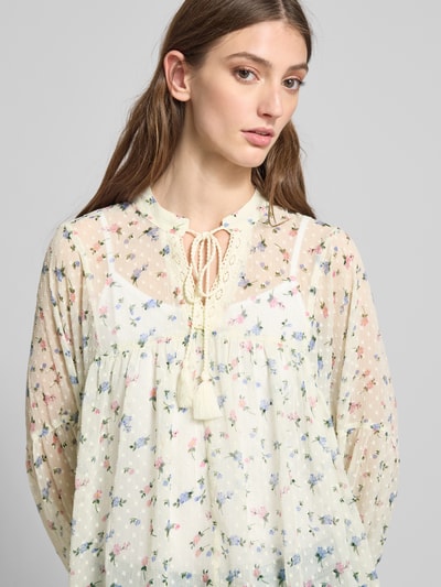 Only Boxy Fit Blusentop mit Allover-Muster Modell 'AIDA ELISA' Ecru 3