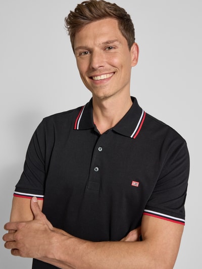 Christian Berg Men Poloshirt met labelstitching Zwart - 3