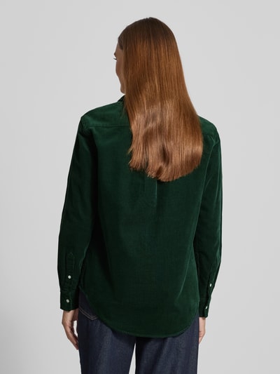 Polo Ralph Lauren Regular fit overhemdblouse in ribcordlook, model 'Sport' Donkergroen - 5