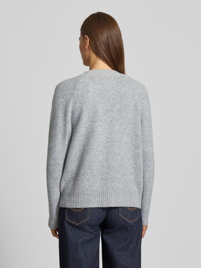 Vero Moda Comfort fit gebreid jack met V-hals, model 'BOOM' Lichtgrijs - 5