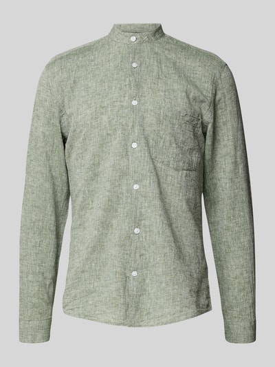 Lindbergh Regular Fit Freizeithemd aus Leinen-Baumwoll-Mix Oliv 2