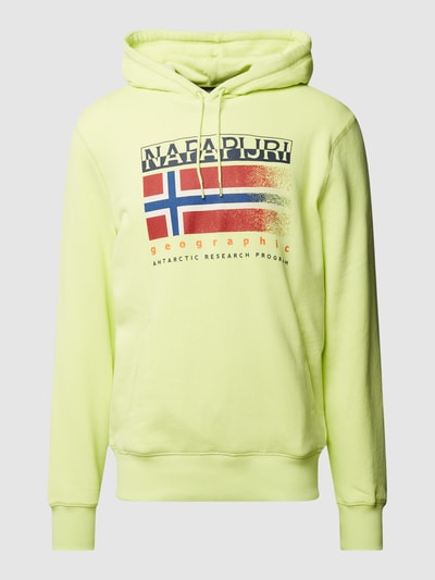 Napapijri Hoodie mit Label-Print Modell 'B-KREIS' Neon Gelb 2