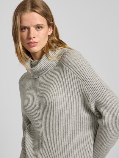 ONLY Golf o kroju regular fit z mieszanki wiskozy model ‘KATIA’ Średnioszary melanż 3