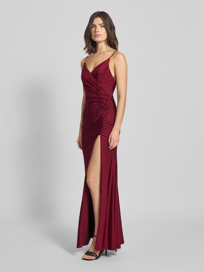 Mascara Abendkleid mit Raffungen Dunkelrot 1