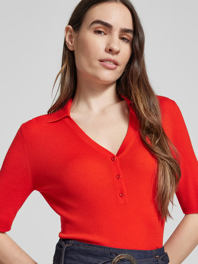 Marc Cain Strickshirt mit V-Ausschnitt Rot 3