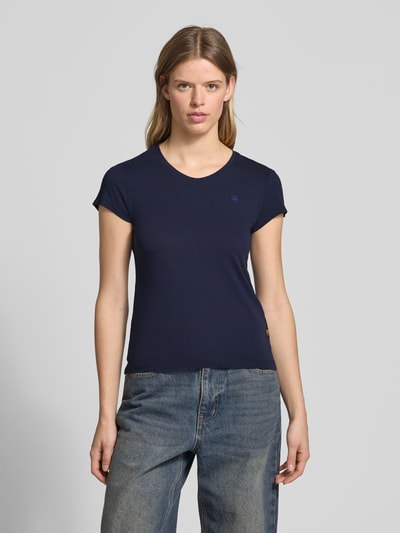 G-Star Raw T-Shirt mit Label-Stitching Modell 'Eyben' Rauchblau 4