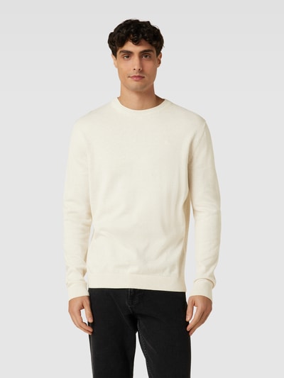 Tom Tailor Gebreide pullover met labelstitching Offwhite - 4