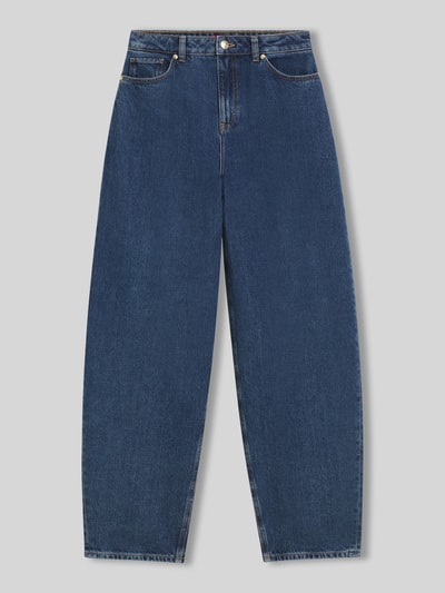 HUGO Jeansy o kroju barrel fit z czystej bawełny model 'GIMINE_5' Granatowy 2