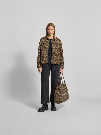 Anine Bing Jacke mit Allover-Animal-Print Mittelbraun 1