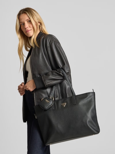 Guess Torba shopper z detalem z logo model ‘POWER PLAY II LARGE TECH’ Czarny 1