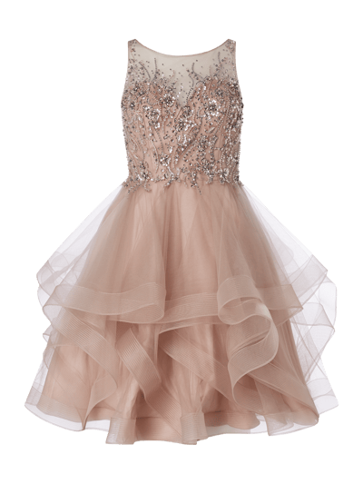 Unique Cocktailkleid mit verstärktem Bustier Taupe 1