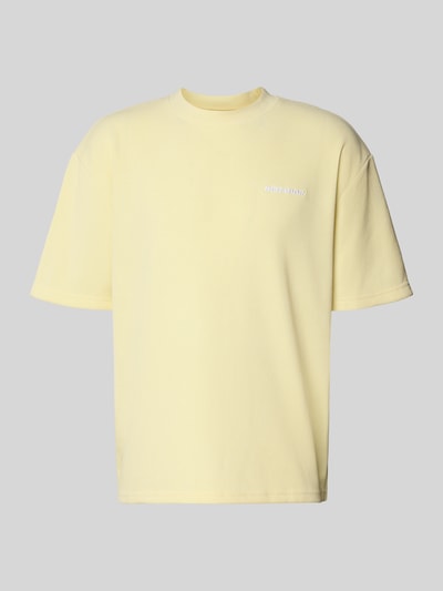 PEGADOR Oversized t-shirt z wyhaftowanym logo model 'Lagos' Jasnożółty 2