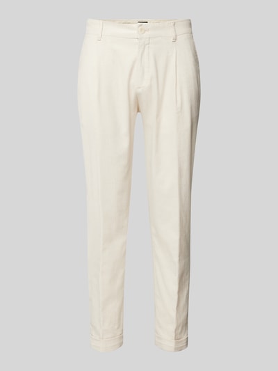 Strellson Broek met bandplooien, model 'Louis' Beige - 2