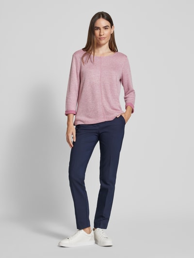 Tom Tailor Regular Fit Strickpullover mit 3/4-Arm  Pink 1