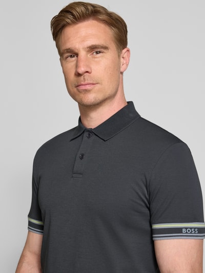 BOSS Green Slim Fit Poloshirt aus reiner Baumwolle Modell 'POLO ZONE' Dunkelgrau 3