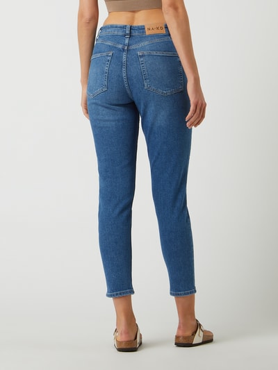 NA-KD Straight Fit High Waist Jeans aus Baumwolle Jeansblau 5