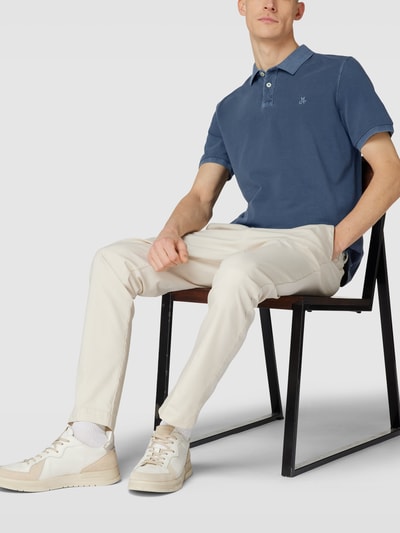 Marc O'Polo Poloshirt mit kurzer Knopfleiste Blau 1