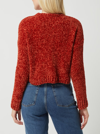 Only Cropped Pullover aus Samtgarn Modell 'Shilla' Rot 5