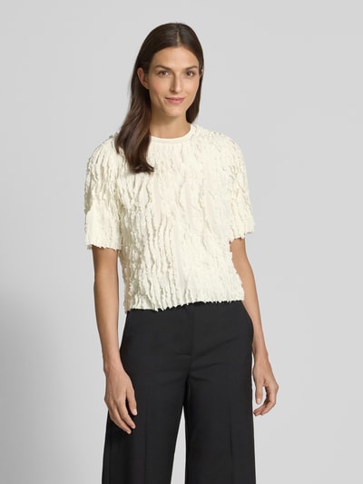 Jake*s Collection T-Shirt mit Rundhalsausschnitt und 1/2-Arm Ecru 4