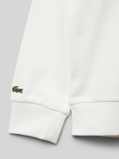 Lacoste Bluza z kapturem z nadrukiem z logo Złamany biały 2