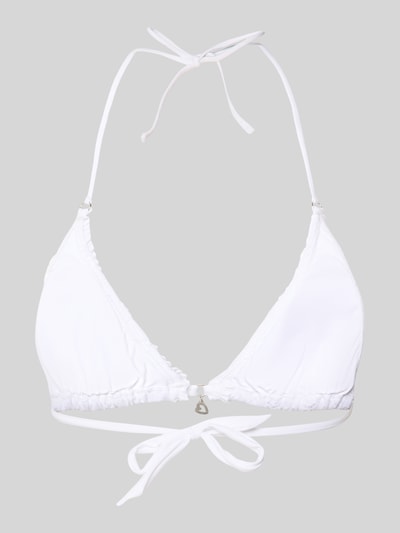 Productfoto, Bikini-Oberteil met allover-crochet-look model 'Crico' van Banana Moon, elastische katoenmix, sierplooien, dames badmode