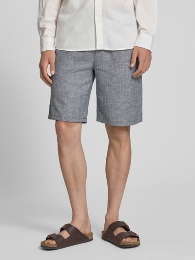 Blend Shorts aus Leinen-Mix mit Eingrifftaschen Modell 'MARCO' Marine 4
