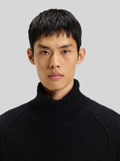 HUGO Regular Fit Rollkragenpullover aus Baumwoll-Mix Modell 'SAN RUDI' Black 3