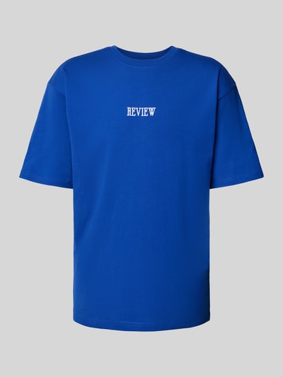REVIEW T-shirt met labelstitching Koningsblauw - 2