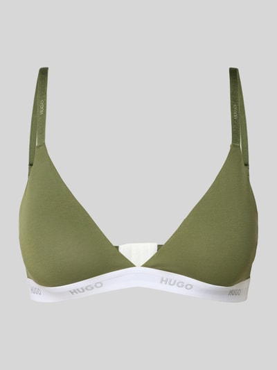Produktfoto, Bralette aus Baumwoll-Mix Modell 'HUGO ID TRIANGLE' von HUGO, Mehrfarbig, vorgeformt, herausnehmbar, Label-Bund, Haken und Ösen, Spaghettiträger, ohne Bügel