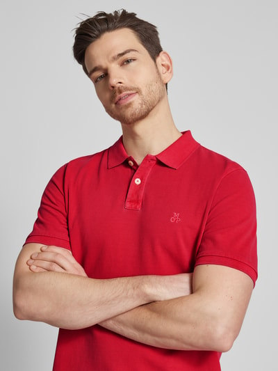 Marc O'Polo Poloshirt met labeldetail Rood - 3