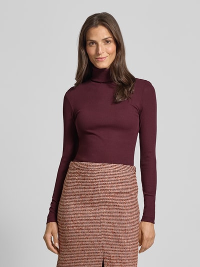 Vero Moda Slim Fit Langarmshirt mit Baumwollanteil Modell 'CHLOE' Bordeaux 4