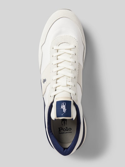 Polo Ralph Lauren Leren sneakers met logostitching, model 'TRAIN' Wit - 3