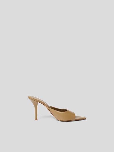 Gia Borghini Pantoletten aus Leder Haselnuss Braun 6