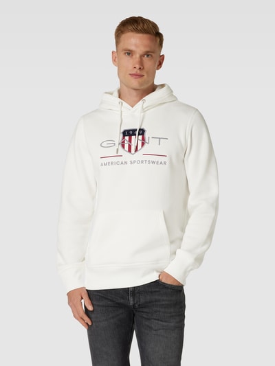 Gant Hoodie met labelstitching, model 'ARCHIVE SHIELD' Offwhite - 4