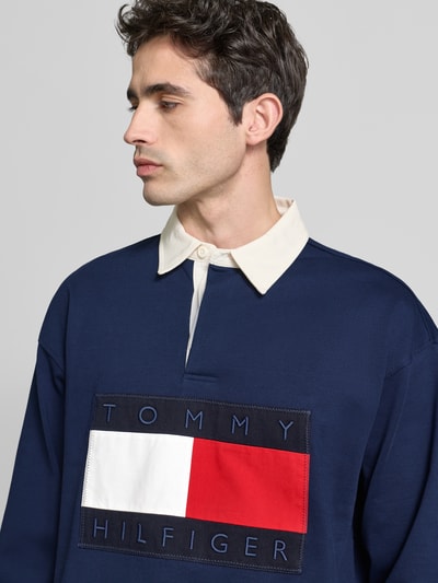 Tommy Hilfiger Regular Fit Sweatshirt aus reiner Baumwolle Marine 3
