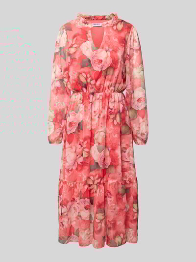 ZABAIONE Midikleid mit V-Ausschnitt Modell 'Be44aa' Pink 2