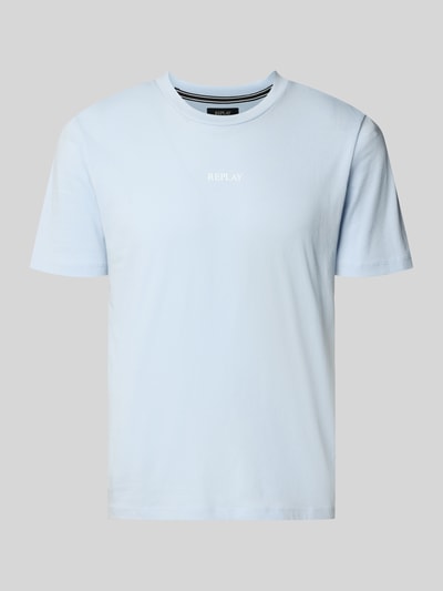 Replay Regular Fit T-Shirt mit Logo-Print Hellblau 2