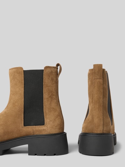 Calvin Klein Jeans Chelsea boots van leer met treklus, model 'CHUNKY' Taupe - 2