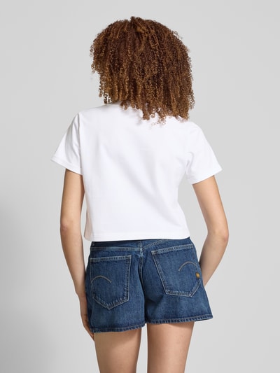Calvin Klein Jeans Kort T-shirt met geribde ronde hals Wit - 5