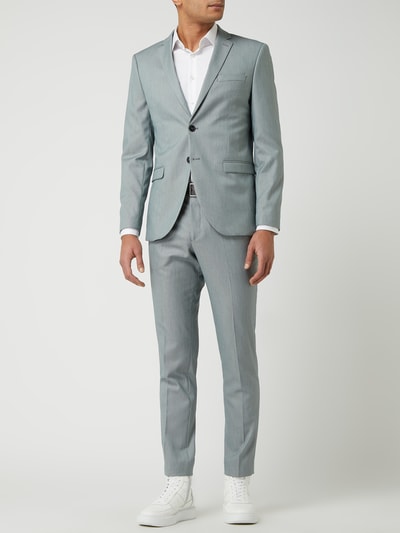 SELECTED HOMME Slim fit 2-knoopscolbert met stretch, model 'Logan' Groen - 1