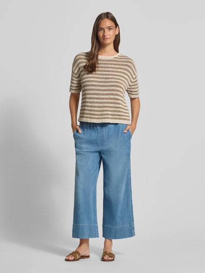Marc Cain Jeans in verkürzter Passform mit elastischem Bund Bleu Melange 1