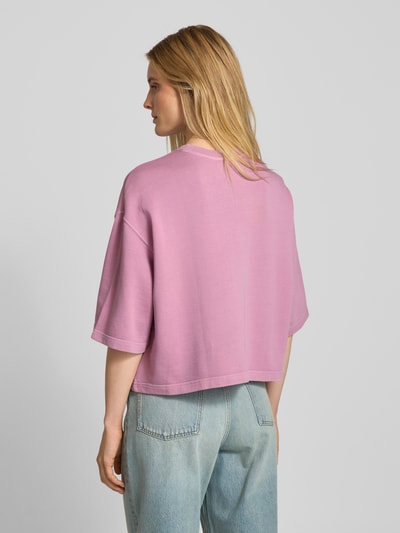 Jake*s Casual Oversized Sweatshirt mit gerippten Abschlüssen Mauve 5