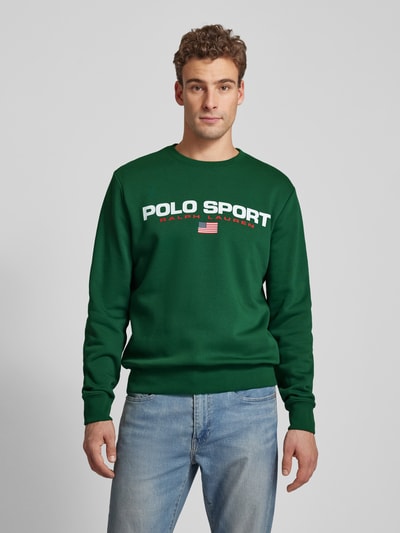 Polo Sport Sweatjacke mit Label-Stitching Gruen 4