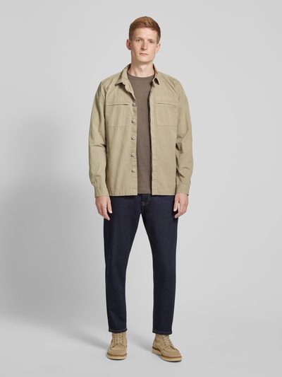 Barbour Regular fit overshirt met platte kraag, model 'CASTLEBAY' Steengrijs - 1