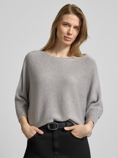 MORE & MORE Strickpullover mit 3/4-Arm Hellgrau 3