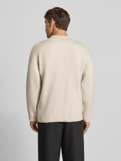 Jack & Jones Premium Strickjacke mit Zweiwege-Reißverschluss Modell 'BRADFORT' Offwhite Melange 5