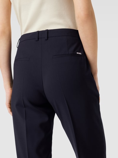 BOSS Black Women Pantalon met haakjes- en ritssluiting, model 'Tameah' Marineblauw - 3